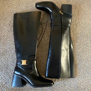 Vince Camuto | Women's 6 Sherea Faux Leather Tall Riding Boots Black Equestrian